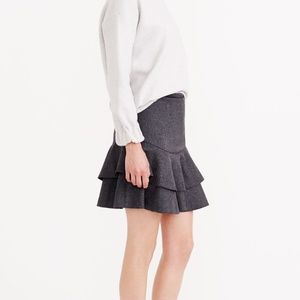 NWT!! J. Crew pleated black wool blend skirt.